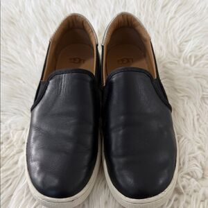 UGG Women’s Black Leather Slip-Ons Size 7.5